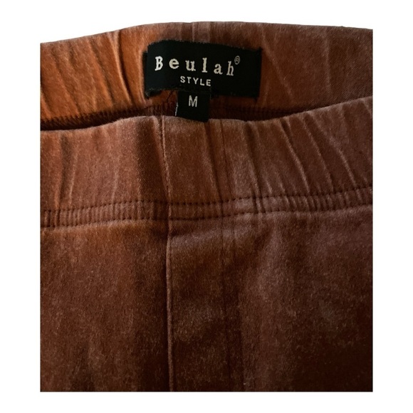 Beulah leggings or jeggings, rust color, zippers at the ankles. Cotton blend. M. - Picture 3 of 5